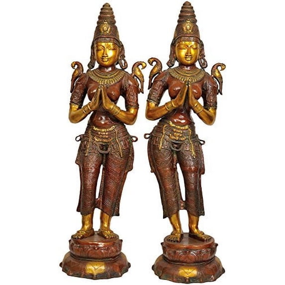 Exotic India A Pair of Namaste Ladies in Welcome (Large Size)