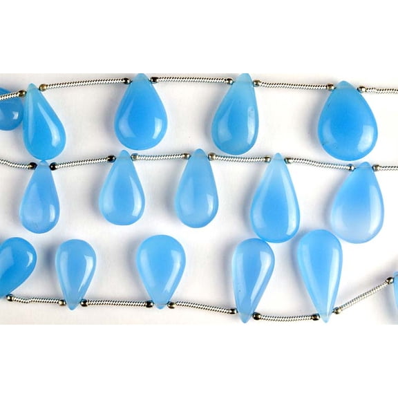 Blue Chalcedony Plain Briolette