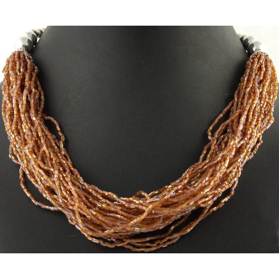 Brown Glass Seed Necklace | Unique Designs Indian Necklaces