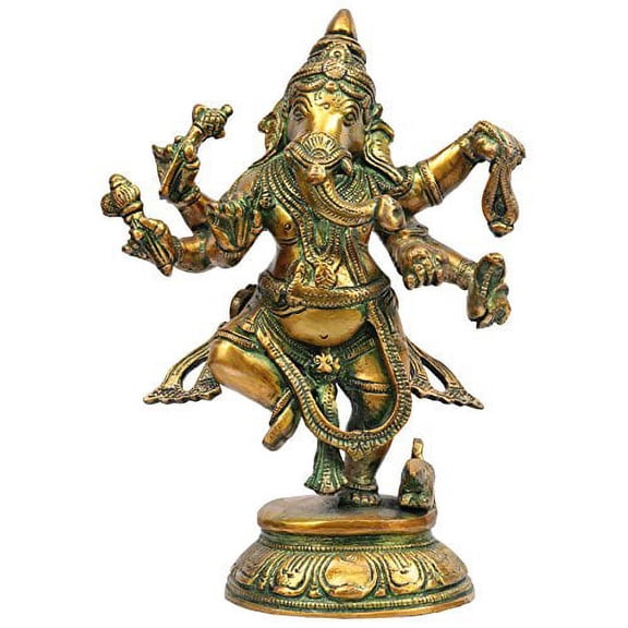 Exotic India Dancing Ganesha - Brass Statue