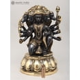 thumbnail image 1 of Ten Armed Panchamukhi Lord Hanuman Brass Statue - Handmade, 1 of 1