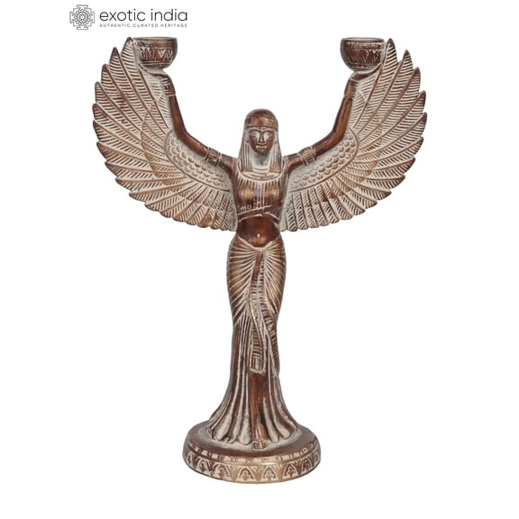 12" Goddess Isis Brass Sculpture Handmade - Egyptian Goddess Statue