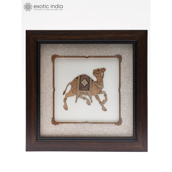 Royal Camel | Wood Carved Frame | Wall Hanging
