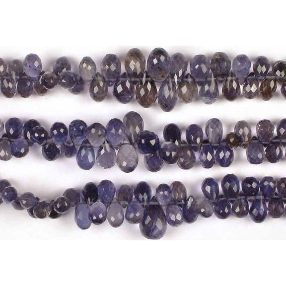 Iolite Faceted Drops | Semi-Precious Gemstone Beads