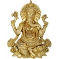thumbnail image 1 of Exotic India Kamalasana Ganesha - Brass Statue, 1 of 2