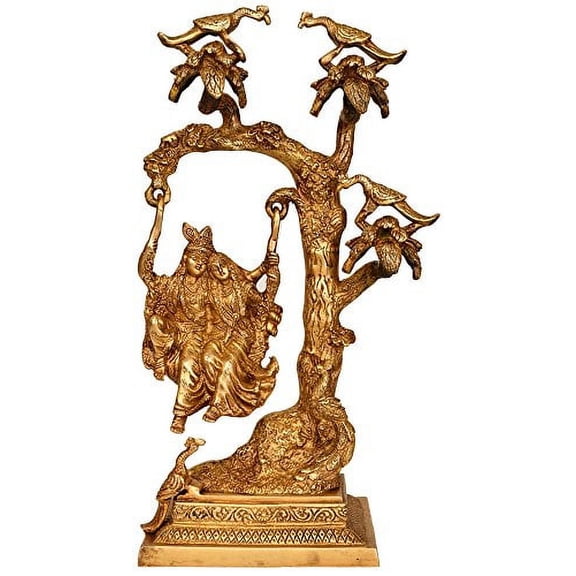 Exotic India Krishna Brass Statue