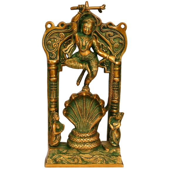 Exotic India Krishna Brass Statue