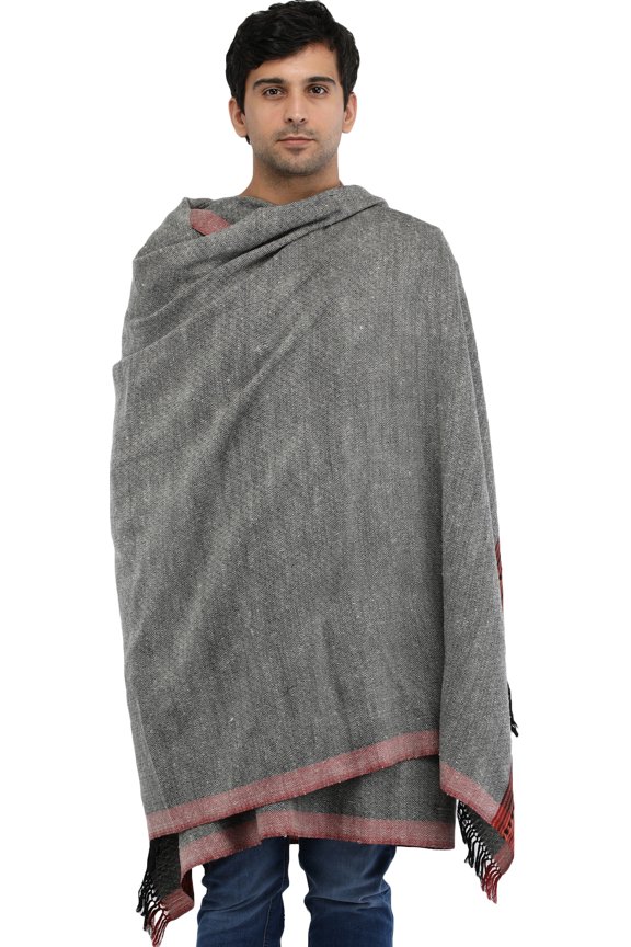 Kullu Palla Men's Shawl with Kinnauri Woven Border – moonbeam
