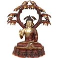 thumbnail image 1 of Exotic India Large Size Lord Buddha in a Mango Grove - Brass Statue, 1 of 1