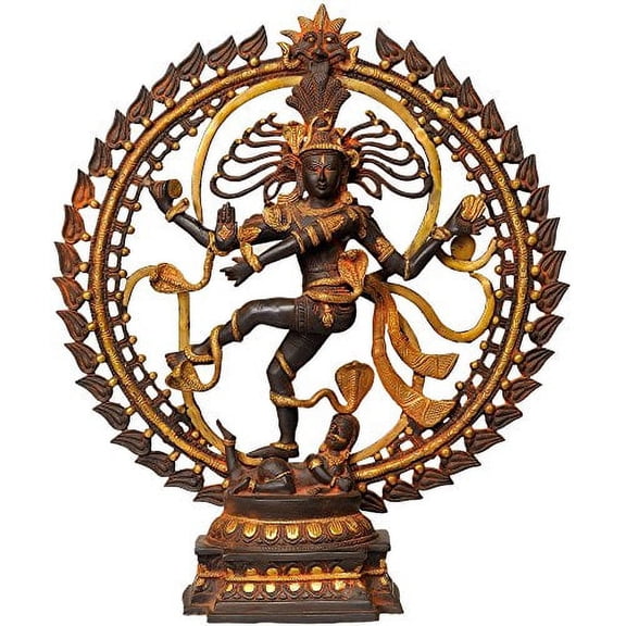 Exotic India Nataraja in Om, Antique Black Color