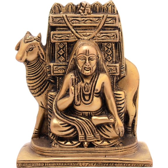 5 Raghavendra Maharaj In Brass Handmade Made In India | Handmade Indian Decorative Sculpture for Home Decor