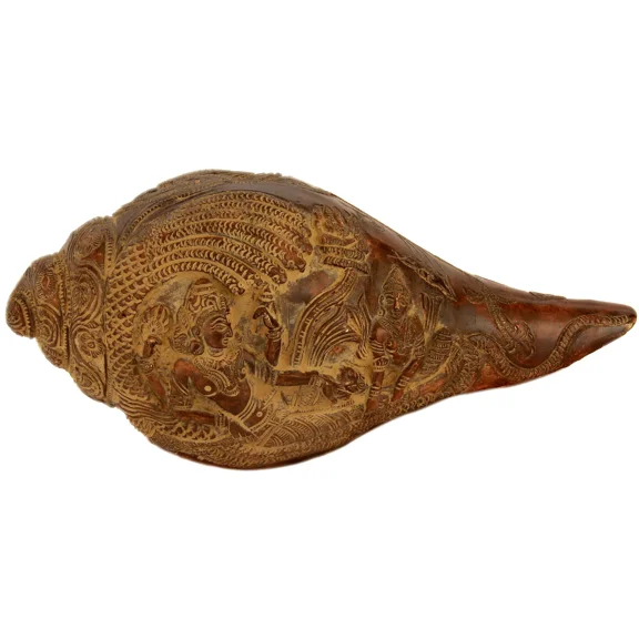 3" Sheshshayi Vishnu Conch in Brass | Handmade | Made in India