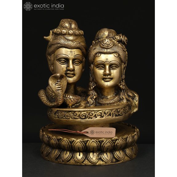 6" Brass Statue of Shiva Parvati - The Divine Union | Handmade | Made in India