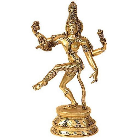 15" Handmade Brass Dancing Ardhanarishvara Statue | Shiva Shakti Indian Art | Premium Spiritual Home Decor | Traditional Sculpture | Made in India