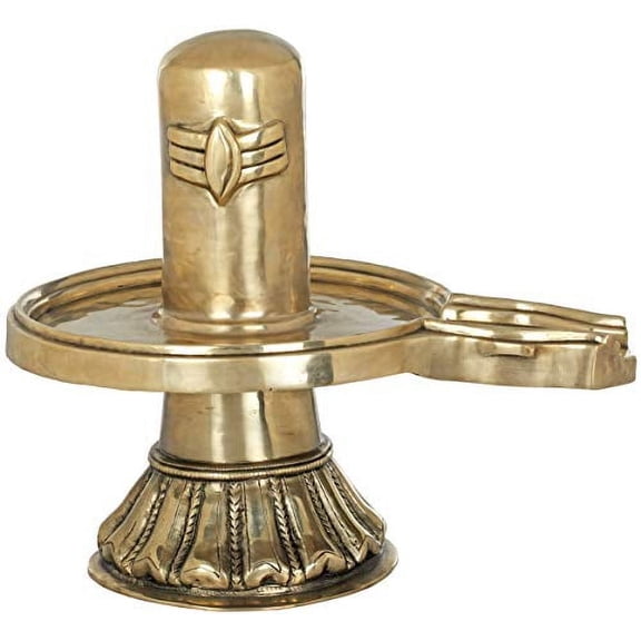 Exotic India Shiva-Lingam, A Picture of Shiva-Parvati's Oneness - Brass Statue