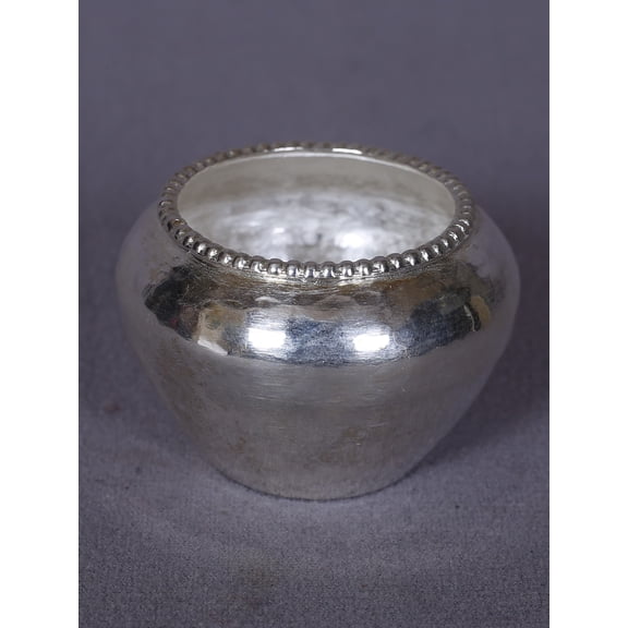 Exotic India Silver Pooja Kalash From Nepal - Traditional Ritual Decor | Hindu Home Accent