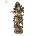 thumbnail image 1 of 43 Inch Superfine Embellished Krishna Brass - Grand Handmade Statue, 1 of 4