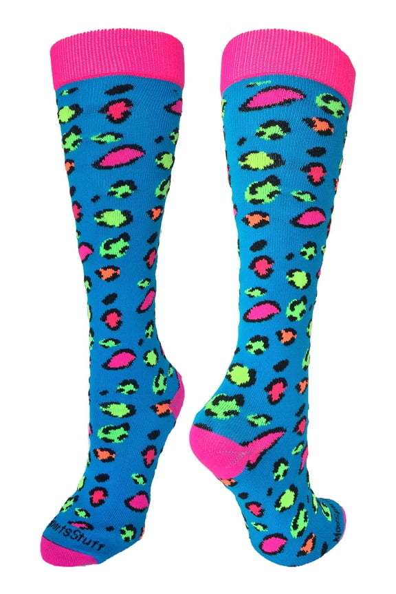 Exotic Leopard Over the Calf Socks (Neon Leopard, Small)