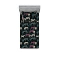 thumbnail image 1 of Exotic Life Fitted Sheet & Pillow Sham Set, Wild Nature Themed Zebra and Tiger Illustration Jungle Boho Vibes, Decorative Printed 2 Piece Bedding Decor, Twin, Charcoal Grey Pale Ruby, by Ambesonne, 1 of 2