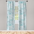 thumbnail image 1 of Exotic Life Window Curtains, Tropical Boho Vibes Flamingo Silhouette and Monstera Leaf Print, Lightweight Decor 2-Panel Set with Rod Pocket, Pair of - 28"x95", Dark Cadet Blue Off White, by Ambesonne, 1 of 1