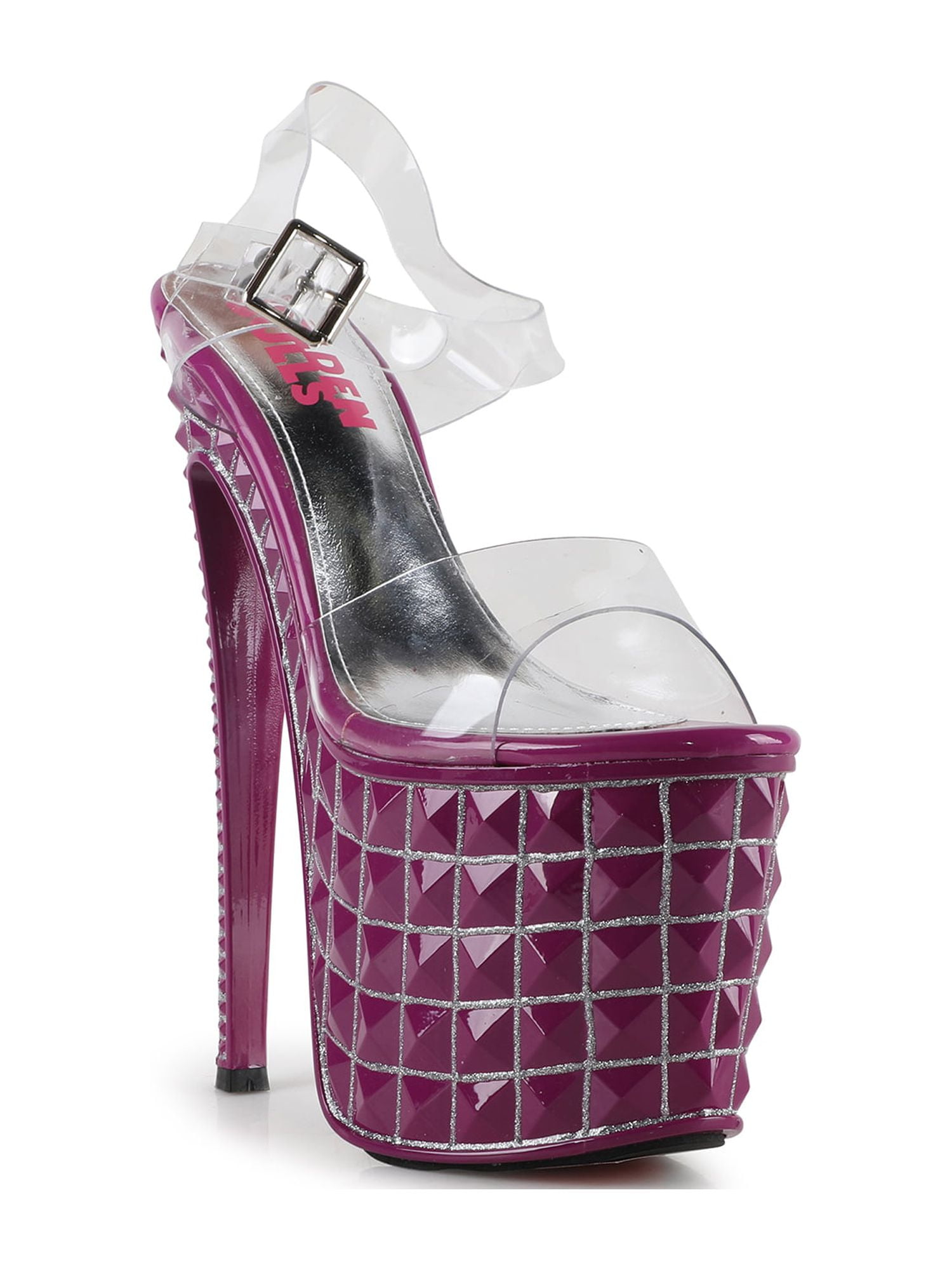 Exotic Light Weight PVC transparent Strap Women's Platform Sky High Dancer Sandals