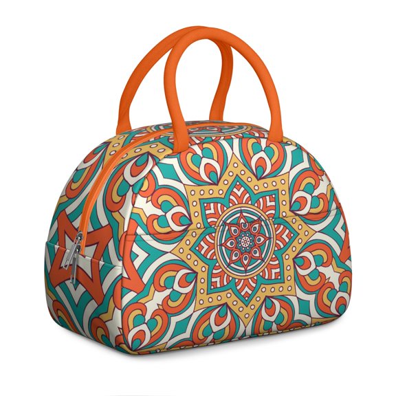 Exotic Mandala Lunch Box - Rare Cultural Symbol Patterns, Leakproof Insulated Cooler for Anthropology Lovers