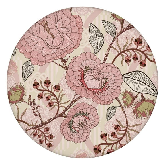 Exotic Mandala Round Tablecloth - Elastic Edge Design, Windproof & Scratch-Resistant, Elegant Bohemian Decor for Parties & Gatherings