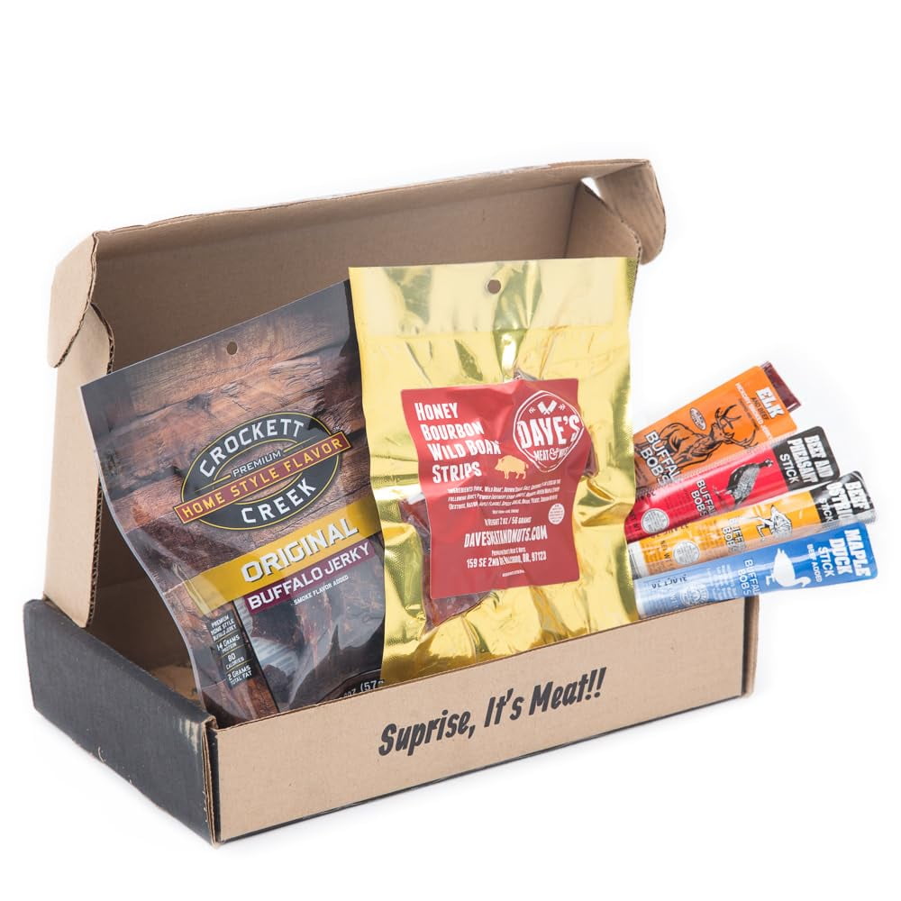 Exotic Meats Jerkygram Includes 6 Sampler Varieties of Rare Jerky