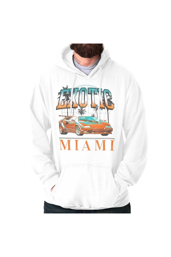 Exotic Miami Vintage Muscle Car Hoodie Hooded Sweatshirt Men Brisco Brands X
