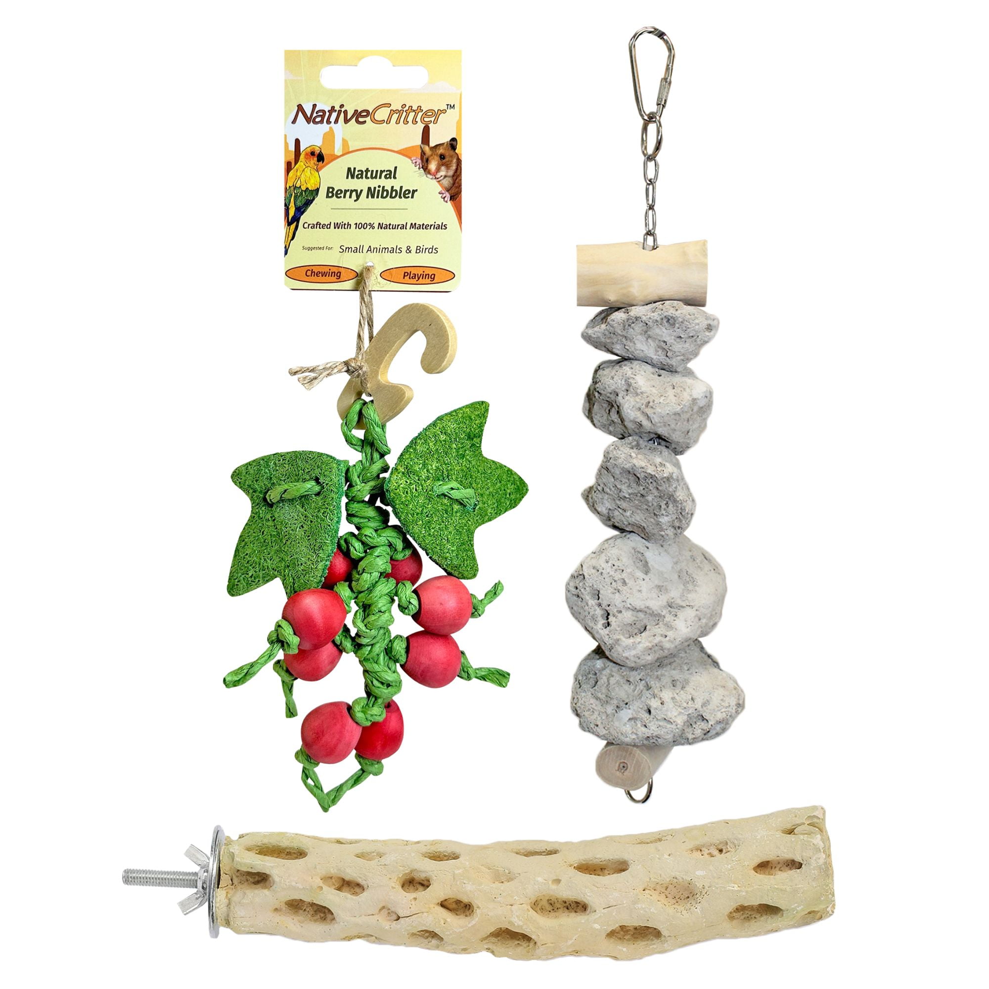 Exotic Nutrition Chew Toy Bundle - Natural Interactive Chew Toys - Chinchillas, Guinea Pigs, Hamsters, Rabbits, Degus, Prairie Dogs, Small Pets