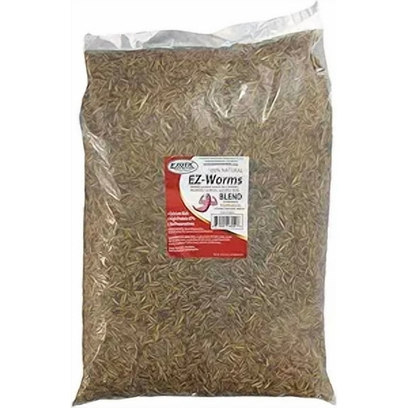 Exotic Nutrition EZ-Worms (20 lb.)- Blend of Dried Mealworms & Black Soldier Fly Larvae (BSFL) - Healthy Insect Treat - Chickens, Bluebirds, Sugar Gliders, Hedgehogs, Squirrels, Skunks, Reptiles