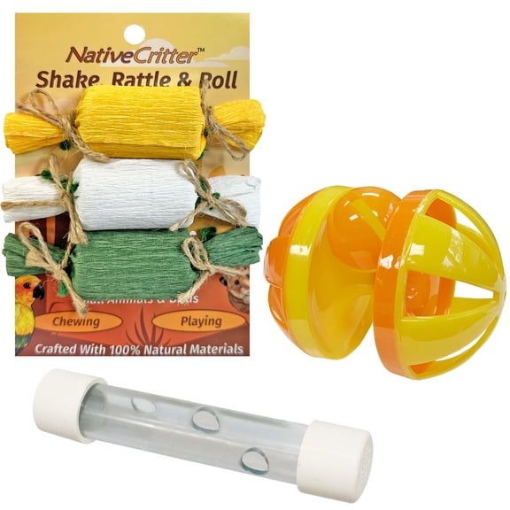 Exotic Nutrition Rolling Toy Bundle - Interactive Floor Toys - Hamster, Guinea Pig, Chinchilla, Rabbit, Gerbil, Small Pet
