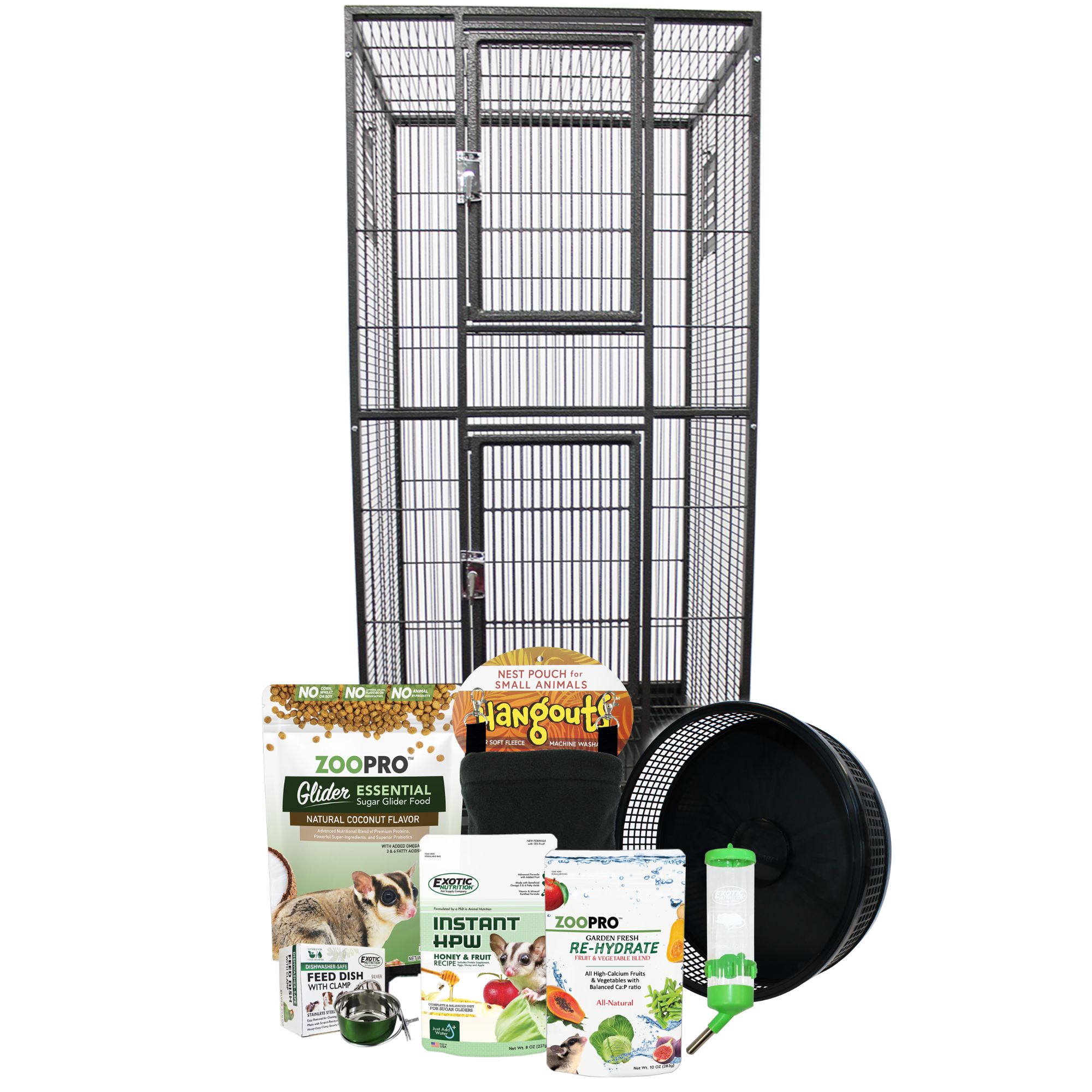 ケージ・アクセサリー EXOTIC NUTRITION Sugar Glider Cage Exotic Nutrition Madagascar Cage & Starter Package for Sugar