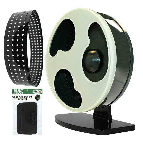 Exotic Nutrition Silent Runner Wheel 12" Glow + Cage Attachment + AutoClean Track