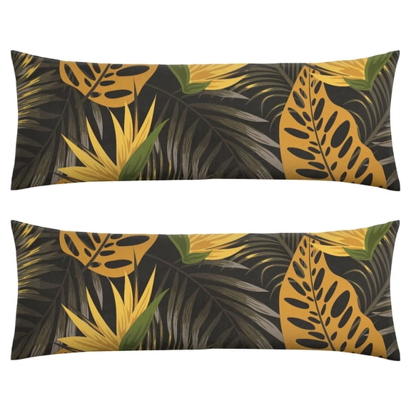 Exotic Oasis Throw Pillow Cover Mixed Jungle Leaf Collage, Watercolor Wash Effect, Double-Sided Velvet for Artist’s Studio or Creative Nook
