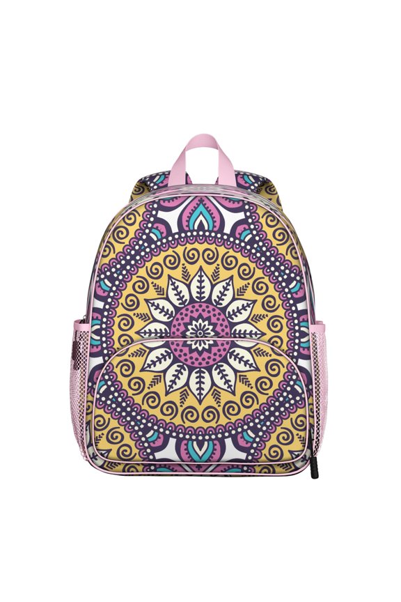 Exotic Ornamental Pattern Ergonomic School Backpack - Waterproof with Double Zipper