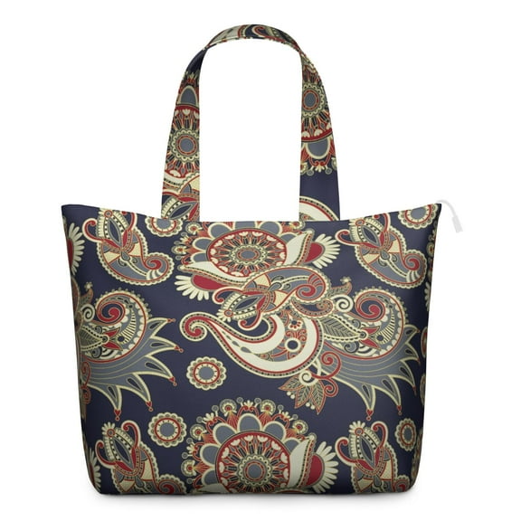 Exotic Paisley Artwork Artistic Shoulder Bag - Separate Sections for Tech Gear