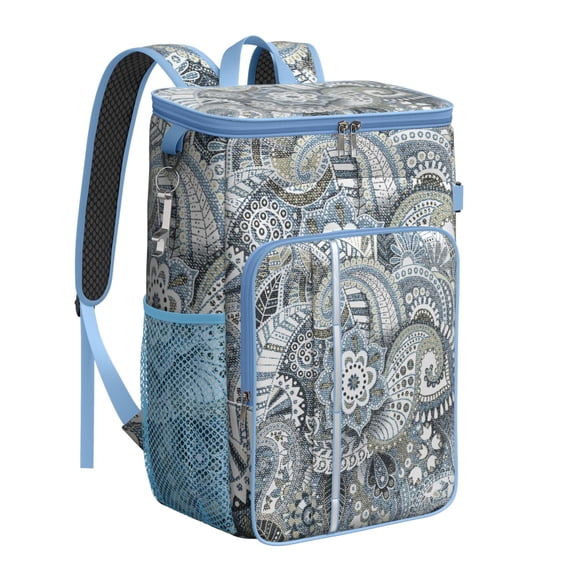 Exotic Paisley Artwork Insulated Backpack Cooler - 20L Leakproof Food & Drink Cooler Bag, Lightweight at 1050g for Easy Carry