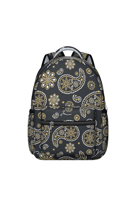 Exotic Paisley Artwork School Backpack for Students Lightweight and Comfortable Boho Vintage Floral Pattern Backpack for Student and Student