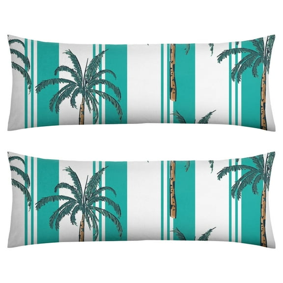 Exotic Palm Tree Body Pillow Cover - Full Length 20x54 Machine Washable Pillowcase for Sleeping/Lounging (Cozy & Supportive)