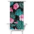 thumbnail image 1 of Exotic Palm Tree Coastal Paradise Fabric Shower Curtain, Waterproof Boho Artistic Design with Hawaiian Beach Landscape and Safari Jungle Island Patterns, Includes 6 Hooks, 1 of 5