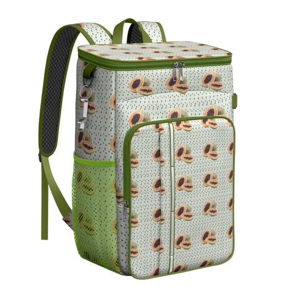 Exotic Papaya Pattern Cooler Backpack - 26 Cans Insulated Lunch Backpack with Long-Lasting Insulation, Funny Fruit Print & Durable Oxford Exterior for Outdoor Enthusiasts & Travelers