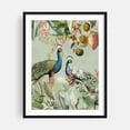 thumbnail image 1 of Exotic Peacocks in Paradise 1 - Illustration Botanical Vintage Floral Tropical Wildlife Black Framed Wall Art Print 8 x 10 inches, 1 of 3