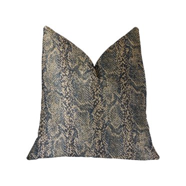 Exotic Phantom Blue and Gold Luxury Throw Pillow