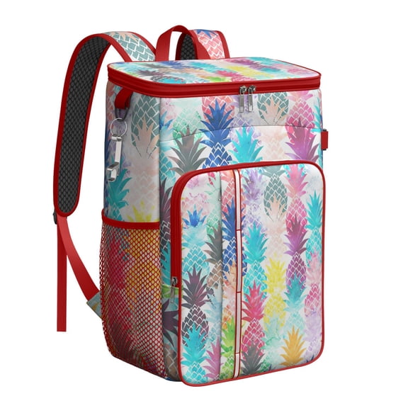 Exotic Pineapple Cooler Backpack - 20L High-Capacity Insulated Bag with Fresh Tropical Print for Camping & Travel