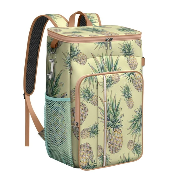 Exotic Pineapple Cooler Backpack - 20L High-Capacity Insulated Bag with Fresh Tropical Print for Camping & Travel