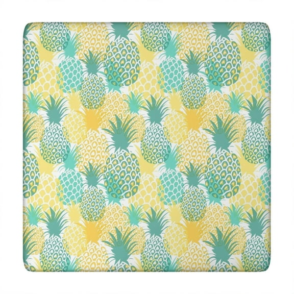 Exotic Pineapple Tablecloth Hawaiian Summer Fruit Pattern Yellow Aesthetic Decor for Kitchen or Patio