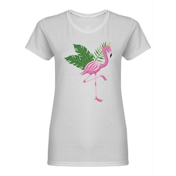 Exotic Pink Flamingo Design Shaped T-Shirt Women -Image by Shutterstock, Female Large