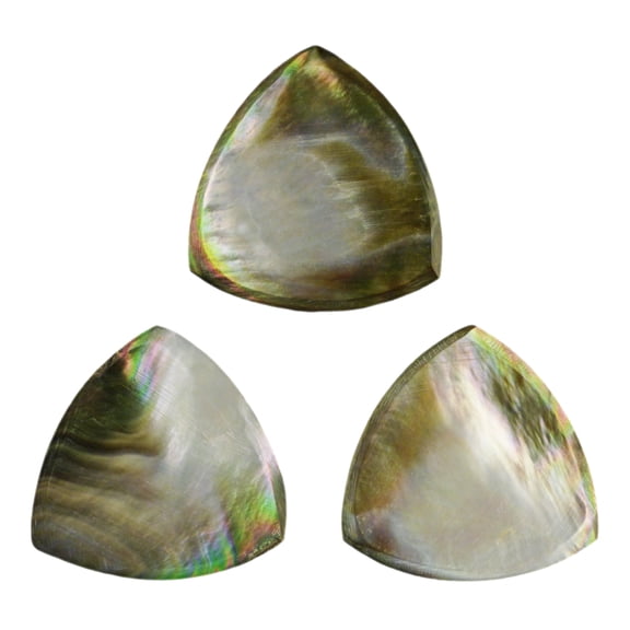 Exotic Plectrums - Black Abalone Shell Guitar Or Bass Pick - 2.0 mm - 346 Wedge Triangle Shape - Handmade Specialty Exotic Luxury Plectrum - 3 Pack