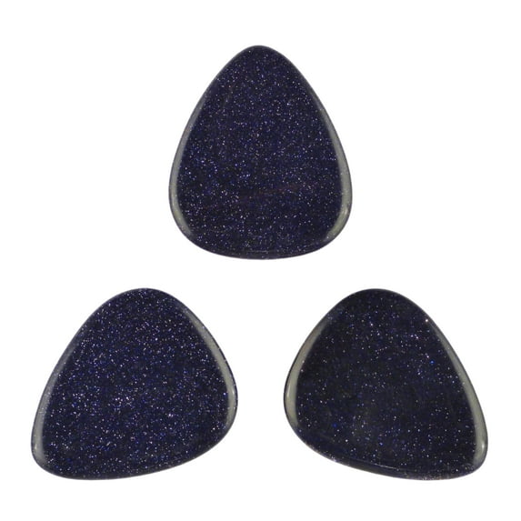 Exotic Plectrums - Blue Sandstone Stone Guitar Or Bass Pick - 3.0 mm Ultra Heavy Gauge - 351 Shape - Specialty Handmade Gemstone Exotic Plectrum - 3 Pack